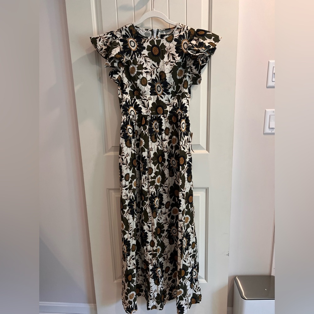 o.p.t. Floral Ruffle Sleeve Maxi Dress
